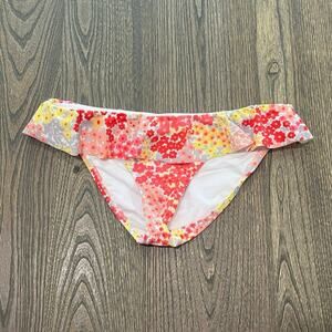 Victoria's Secret Swim Ruffle Bikini Bottom Cheeky Floral Pink/Yellow Size S